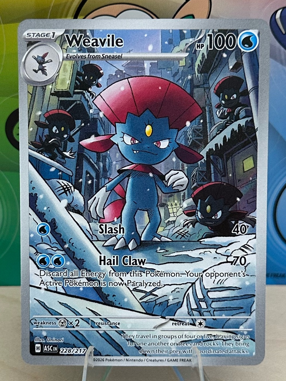 Pokémon TCG Weavile IR- 228/217 - ME: Ascended Heroes (ASC) Mint/NM